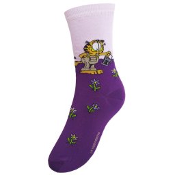 Garfield mintás zokni Kertész lila