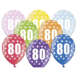 Lufi, évszámos (80), metál, 5 db/cs/vegyes színekben