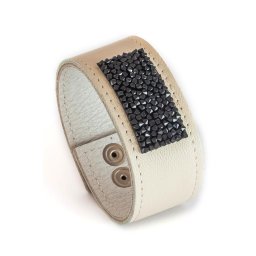 BŐR KARKÖTŐ SWAROVSKI KRISTÁLLYAL - beige