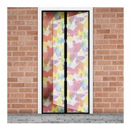 Szúnyogháló függöny ajtóra -mágneses- 100 x 210 cm - színes pillangós