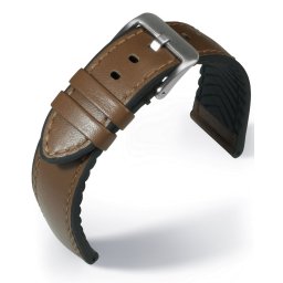 EULIT Eutec Waterproof bőr óraszíj, középbarna 20mm