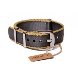 Edelwolle prémium Nato óraszíj, szürke/bézs, 20mm