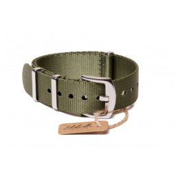 Edelwolle prémium Nato óraszíj, military zöld, 20mm