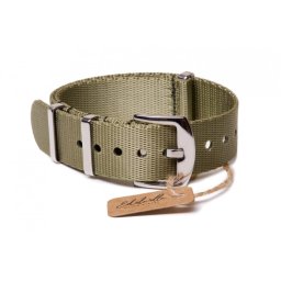 Edelwolle prémium Nato óraszíj, khaki zöld, 22mm