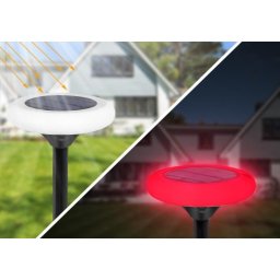 RGB LED-es napenergiával működő leszúrható kerti lámpa 2 db/csomag