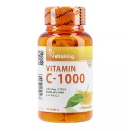 Vitaking Vitamin C-1000 Citrus Bioflavonoid és Acerola 90 db - Szav. ideje: 2026.12.27.