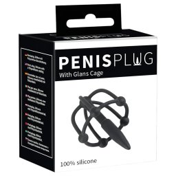 You2Toys Penisplug - szilikon makk-ketrec húgycső dilátorral (fekete)