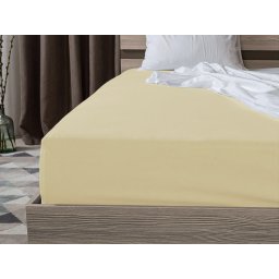 Jersey krém lepedő 90x200 cm