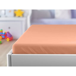 Jersey gyerek lepedő kiságyba barack 70x140 cm