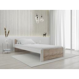 IKAROS ágy 90x200 cm, fehér/sonoma tölgy Ágyrács: Léces ágyrács, Matrac: Matrac nélkül