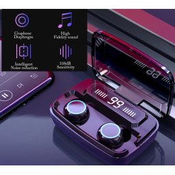 Bluetooth fülhallgató tokba épített töltővel 5V