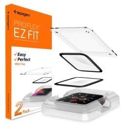 Spigen ProFlex "Ez Fit" Apple Watch 4/5 44mm kijelzővédő üveg felhelyező kerettel (2db)