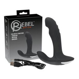 Rebel - forgó gyöngyös prosztata masszírozó vibrátor (fekete)