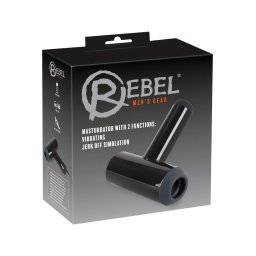 Rebel - akkus, fel-le mozgó, vibráló maszturbátor férfiaknak (fekete)