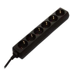 GAO Asztali elosztó 6-os, 1.4m, 3x1.5, fekete 250V, 16A, 1.4m, H05VV-F 3x1.5 mm², IP20