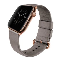Uniq Mondain Apple Watch bőr óraszíj (szürke) - 38/40/41mm