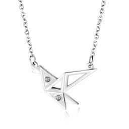 Origami kolibri nemesacél nyaklánc