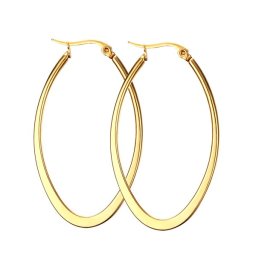 Ovális nemesacél fülbevaló - arany