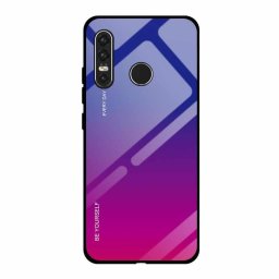 Gradient Glass színátmenetes Huawei P30 Lite tok edzett üveg hátlappal (pink-lila)