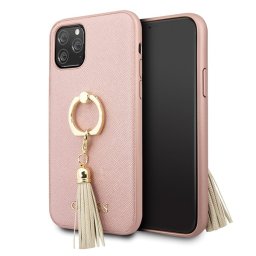Guess Saffiano iPhone 11/11 Pro/11 Pro Max telefontok gyűrűvel (rózsaszín) - 11 Pro