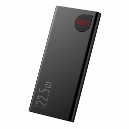 Baseus Adaman power bank külső akkumulátor 10000mAh 2x USB / USB Type C, 18W/22.5W LED kijelzővel (fekete)
