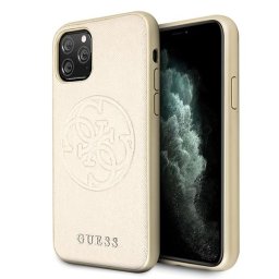 Guess Saffiano 4G Circle Logo iPhone 11 Pro Max telefontok (arany)