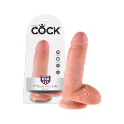 King Cock 7 herés dildó (18 cm) - natúr