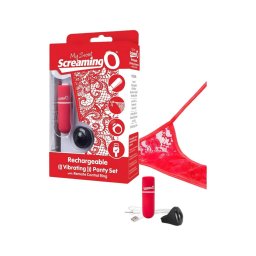 Screaming O Panty Set - vibrációs tanga - piros (S-L)