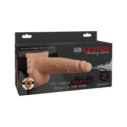 Fetish Strap-On 7,5 - felcsatolható, spriccelő dildó (natúr)