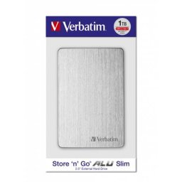 2,5" HDD (merevlemez), 1TB, USB 3.2, alumínium borítás, VERBATIM "Store n Go", ezüst