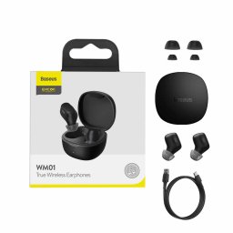 Baseus Encok WM01 vezetéknélküli fülhallgató TWS Bluetooth 5.0 (fekete)