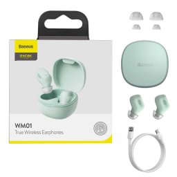 Baseus Encok WM01 vezetéknélküli fülhallgató TWS Bluetooth 5.0 (zöld)