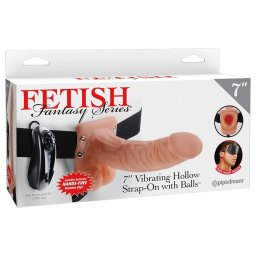 Pipedream Fetish Strap-on 7 - felcsatolható vibrátor hámmal (testszínű)