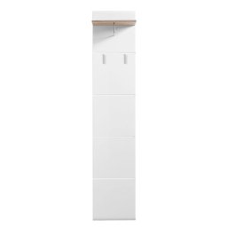 Beny fali fogas 3db fogassal fényes fehér + szürke tölgy, 390 x 256 x 1900 mm 1C