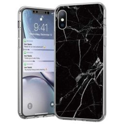 Wozinsky Marble Huawei P30 Lite márvány mintás telefontok (fekete)