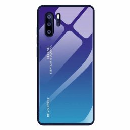 Gradient Glass színátmenetes Huawei P30 Pro tok edzett üveg hátlappal (zöld-lila)