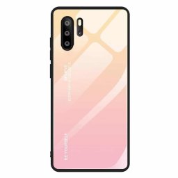 Gradient Glass színátmenetes Huawei P30 Pro tok edzett üveg hátlappal (rózsaszín)
