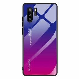 Gradient Glass színátmenetes Huawei P30 Pro tok edzett üveg hátlappal (pink-lila)