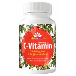 C-vitamin 1000 mg 100 db tabletta, bioflavonoid, csipkebogyó, kálcium - HerbaDoctor