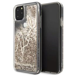 Karl Lagerfeld Glitter Signature iPhone 11 Pro Max telefontok (arany)