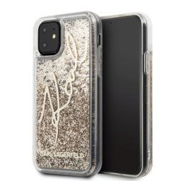 Karl Lagerfeld Glitter Signature iPhone 11 telefontok (arany)