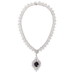 Ezüst collier nyakék Titanic Noir 925‰-es, 45 cm