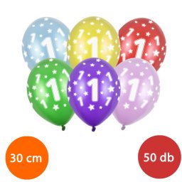 Lufi, nagy csomag, évszámos (1), metál, 50 db/cs/vegyes színekben