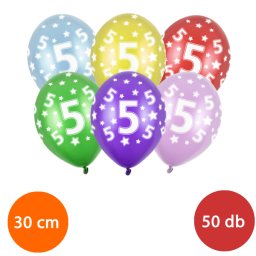 Lufi, nagy csomag, évszámos (5), metál, 50 db/cs/vegyes színekben