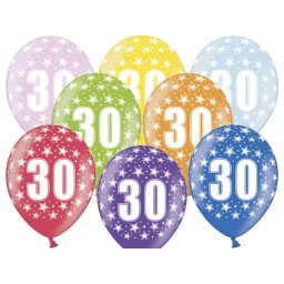 Lufi, évszámos (30), metál, 5 db/cs/vegyes színekben