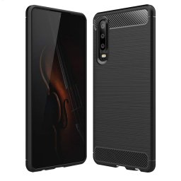 Carbon Case Flexible Huawei P30 szilikon tok (fekete)