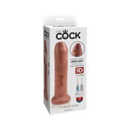 King Cock 7 - élethű dildó (18cm) - sötét natúr