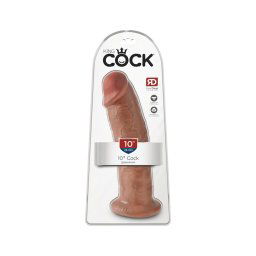 King Cock 10 - nagy tapadókorongos dildó (25cm) - sötét natúr