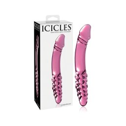 Icicles No. 57 - péniszes kétvégű üveg dildó (pink)