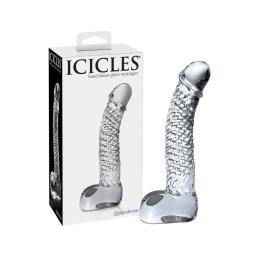 Icicles No. 61 - herés, péniszes üveg dildó (átlátszó)